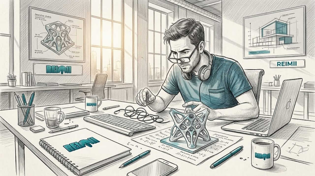 Un ingeniero analiza en pantalla un modelo generado automáticamente.