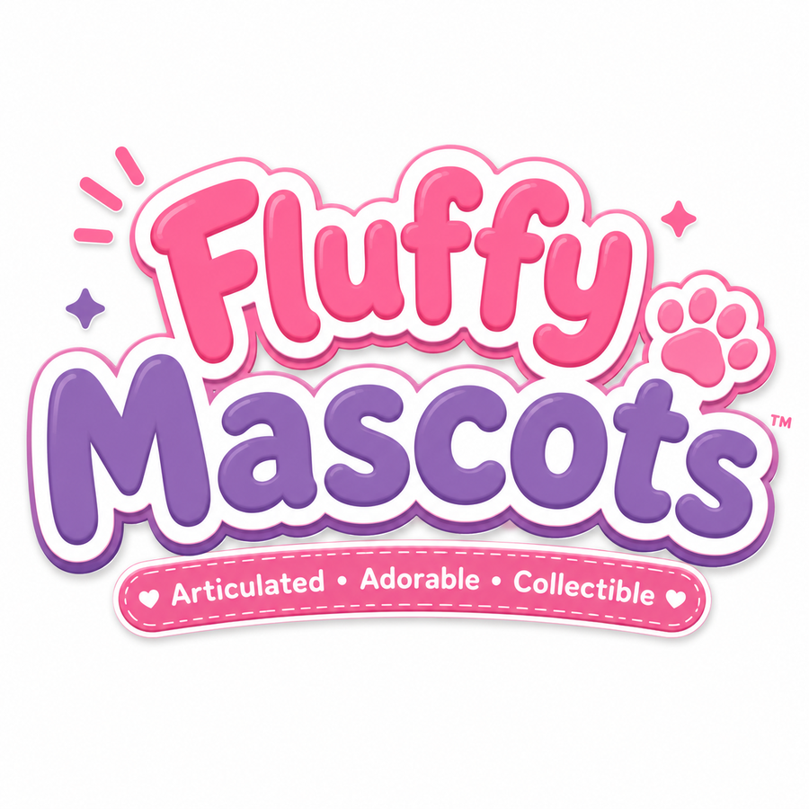 Logotipo de la colección Fluffy Mascots | Llaveros articulados de animales impresos en 3D
