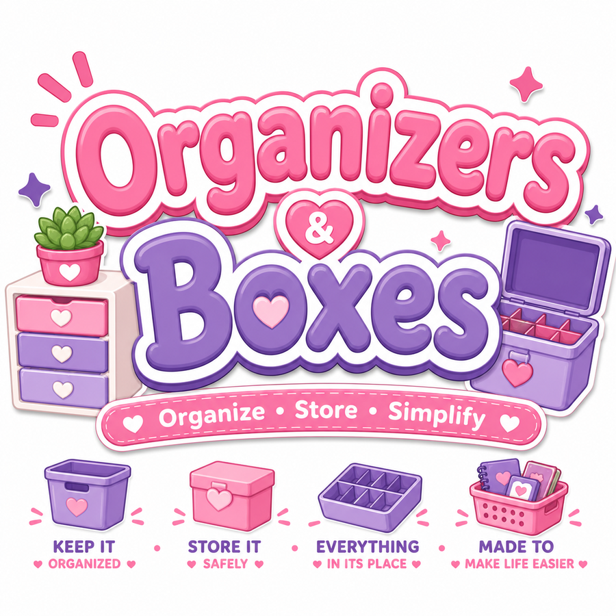 Logotipo de la colección Organizadores y Cajas | Soluciones de almacenamiento y organización impresas en 3D
