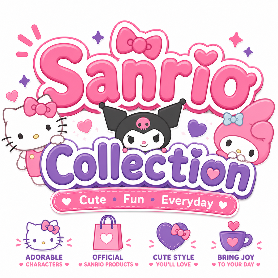 Logotipo de la colección Sanrio | Accesorios kawaii impresos en 3D inspirados en personajes icónicos