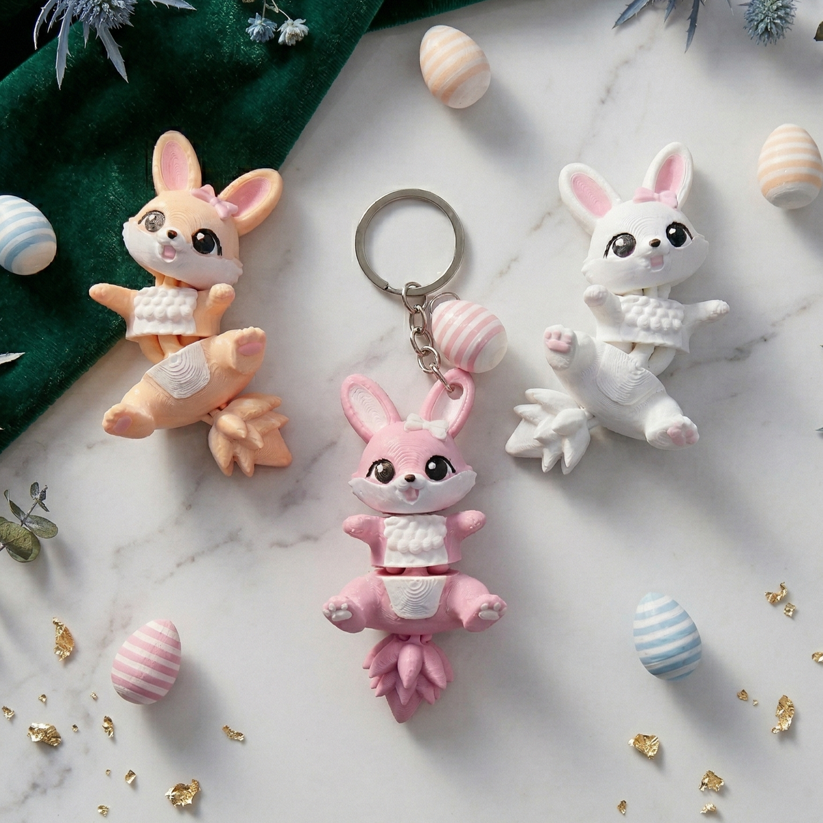 Fluffy Mascots™ Easter Bunny Keychain