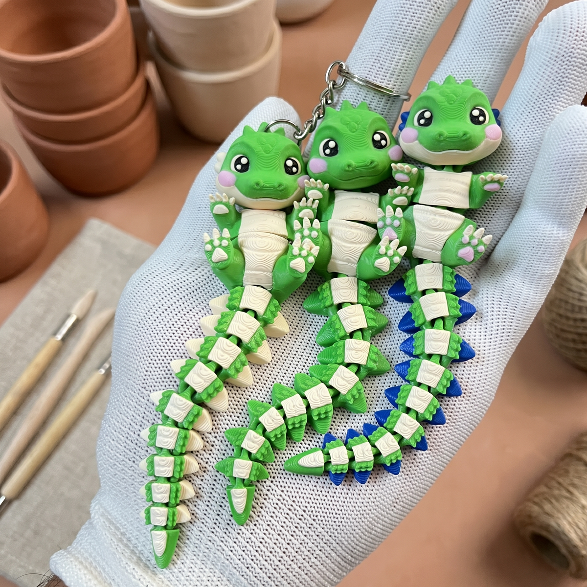 Fluffy Mascots™ Cocodrilo Articulado