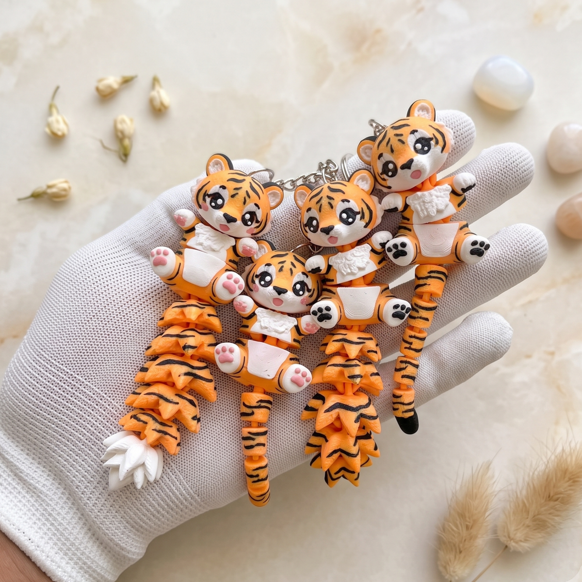 Fluffy Mascots™ Tiger Keychain