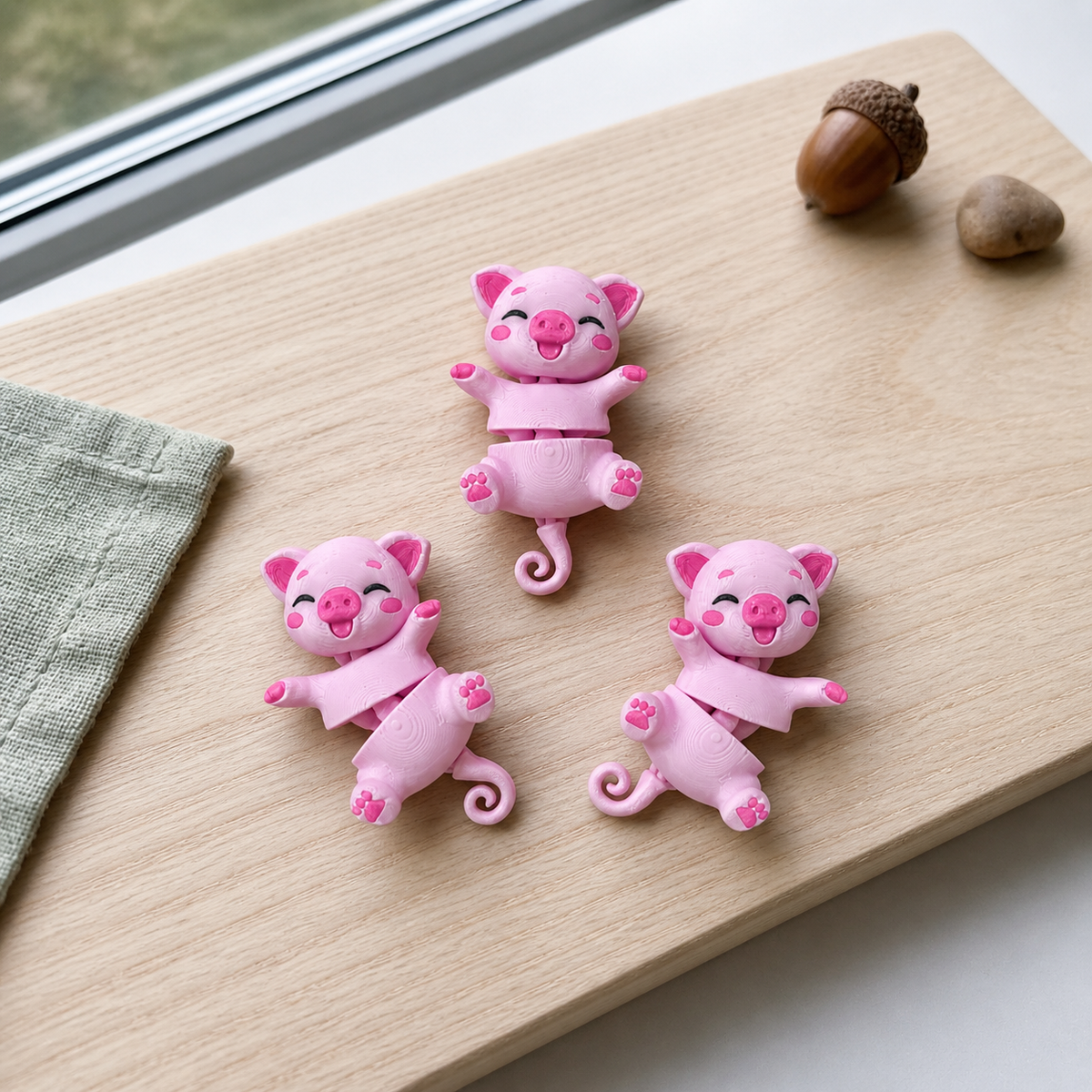 Fluffy Mascots™ Cerdito Articulado