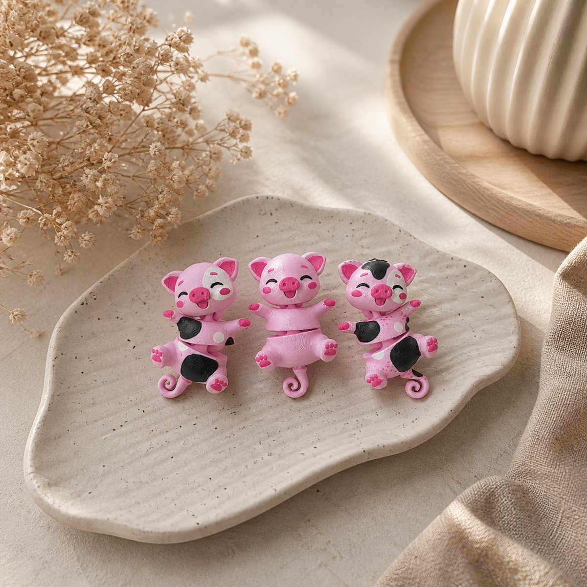 Fluffy Mascots™ Cerdito Articulado