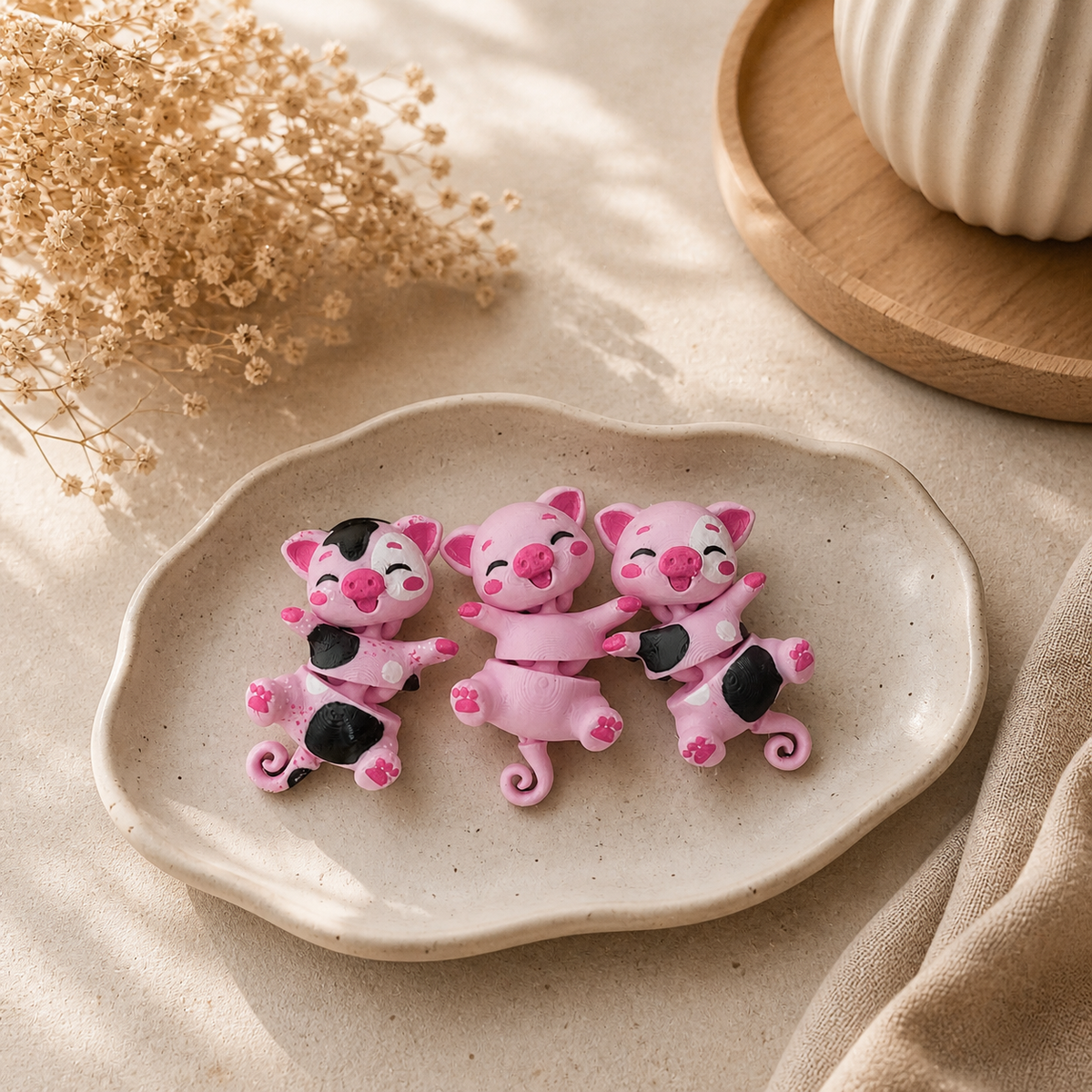 Fluffy Mascots™ Cerdito Articulado