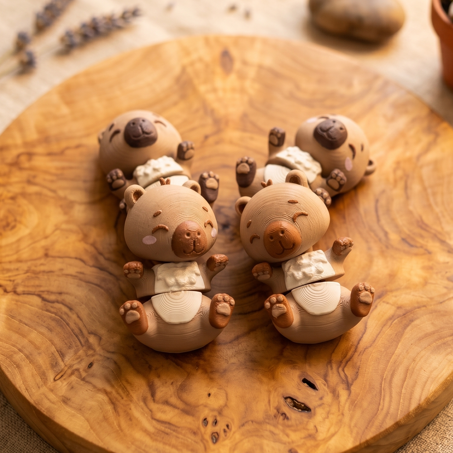 Fluffy Mascots™ Capibara Articulada Impresa en 3D