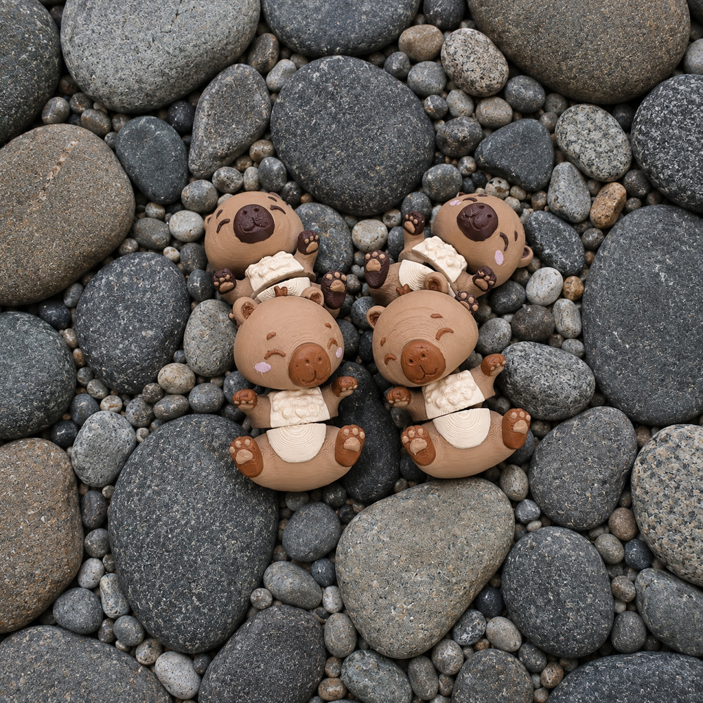 Fluffy Mascots™ Capibara Articulada Impresa en 3D
