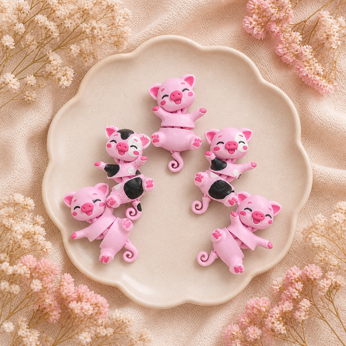 Fluffy Mascots™ Cerdito Articulado