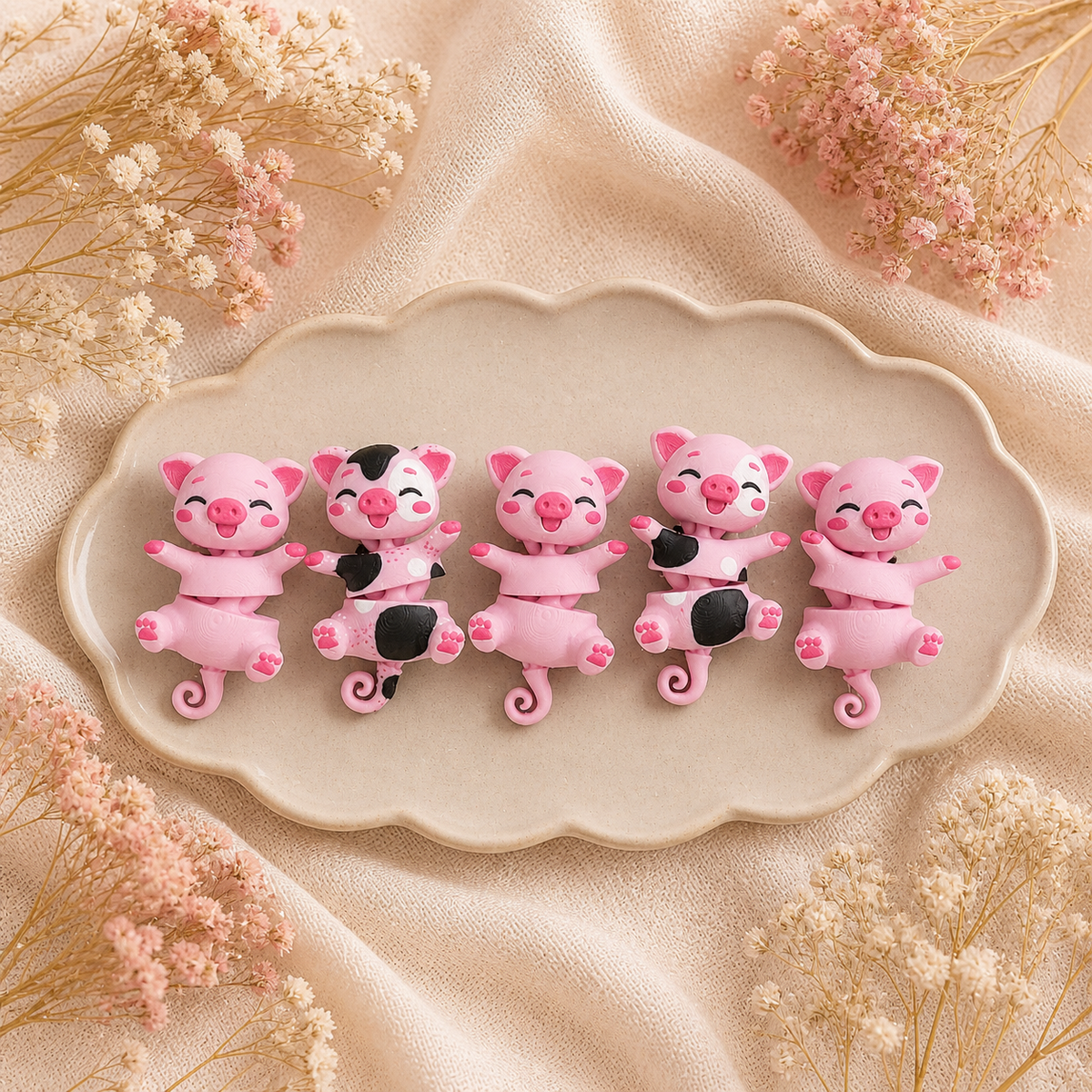 Fluffy Mascots™ Cerdito Articulado
