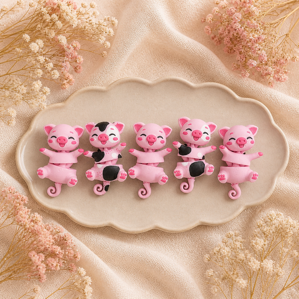 Fluffy Mascots™ Cerdito Articulado