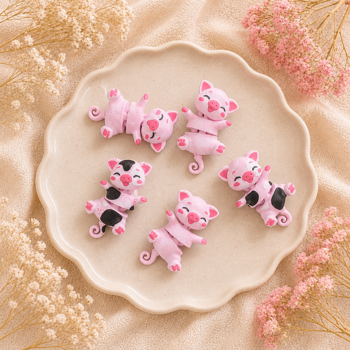 Fluffy Mascots™ Cerdito Articulado