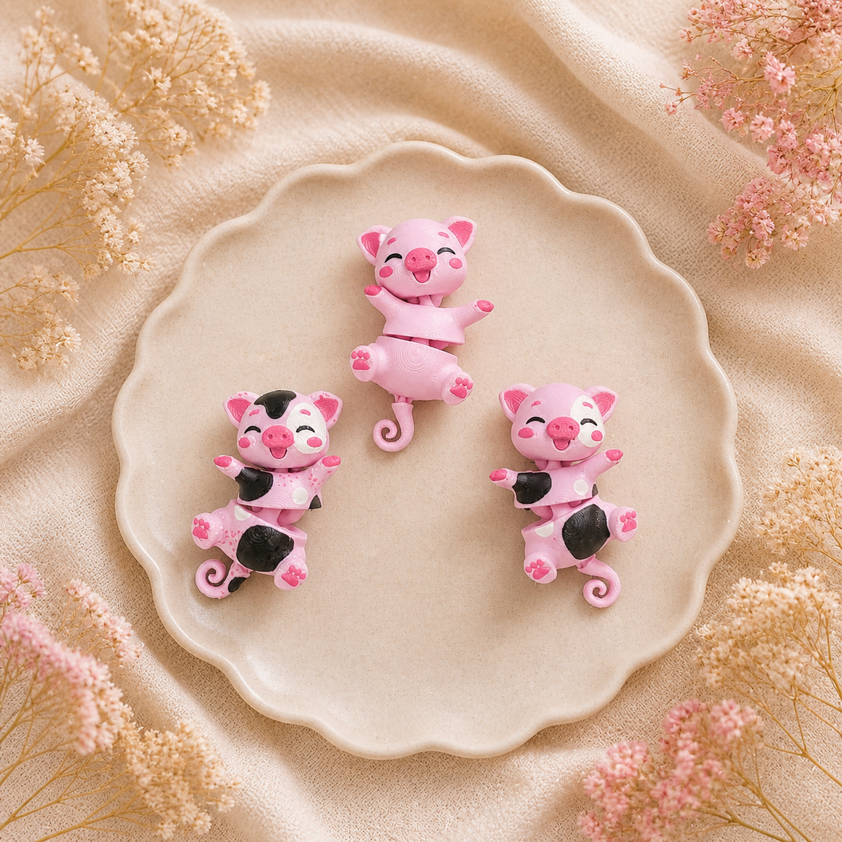 Fluffy Mascots™ Cerdito Articulado