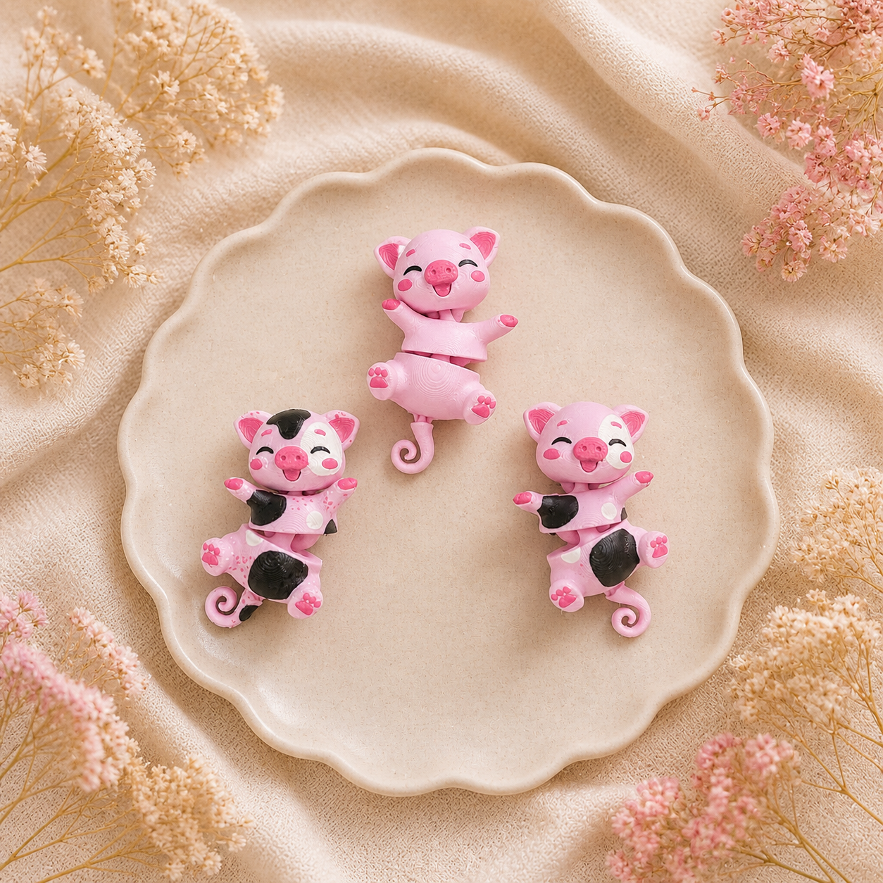 Fluffy Mascots™ Cerdito Articulado