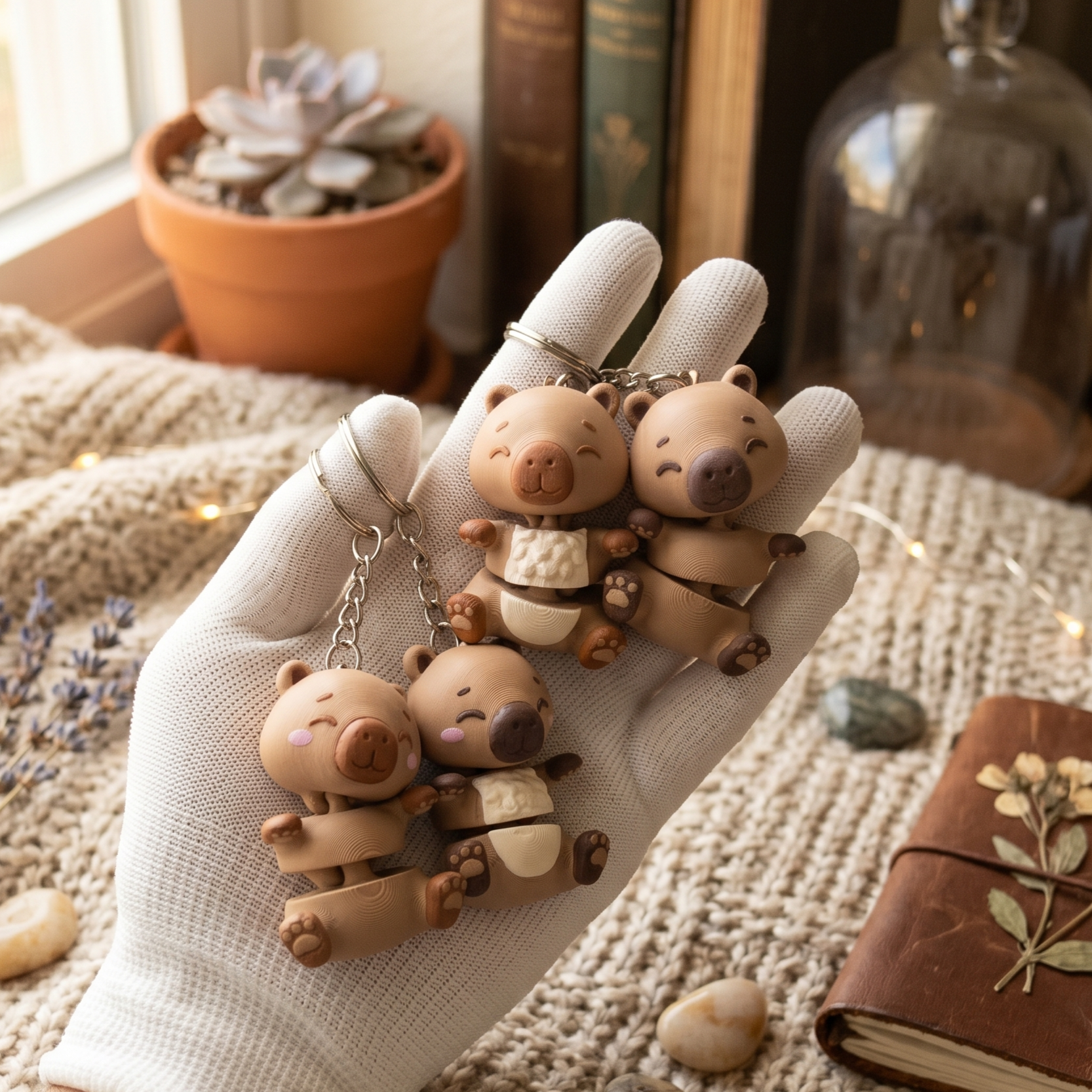 Fluffy Mascots™ Capibara Articulada Impresa en 3D