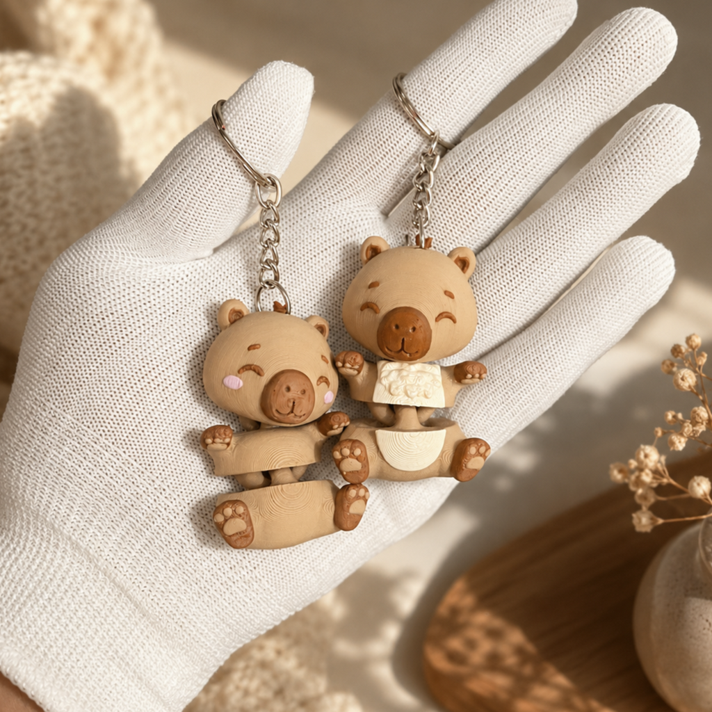 Fluffy Mascots™ Capibara Articulada Impresa en 3D