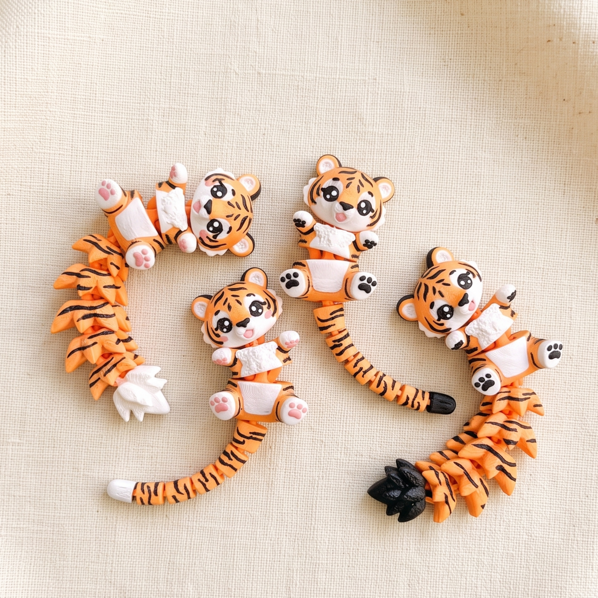 Fluffy Mascots™ Tiger Keychain
