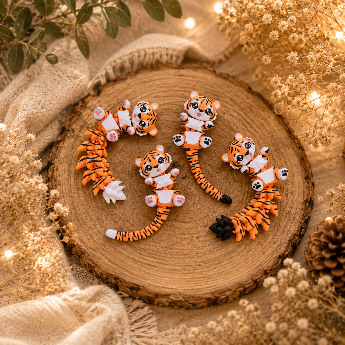 Fluffy Mascots™ Tiger Keychain