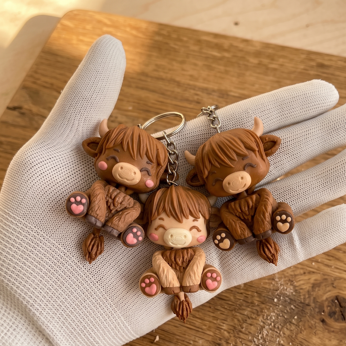 Fluffy Mascots™ Highland Cow Keychain