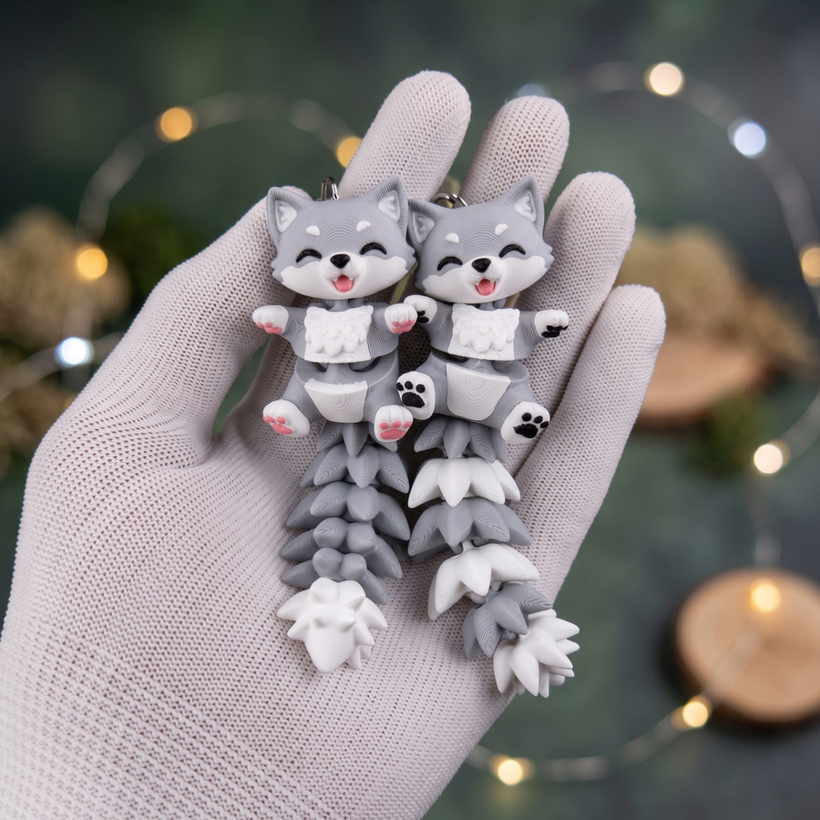 Fluffy Mascots™ Lobo Articulado