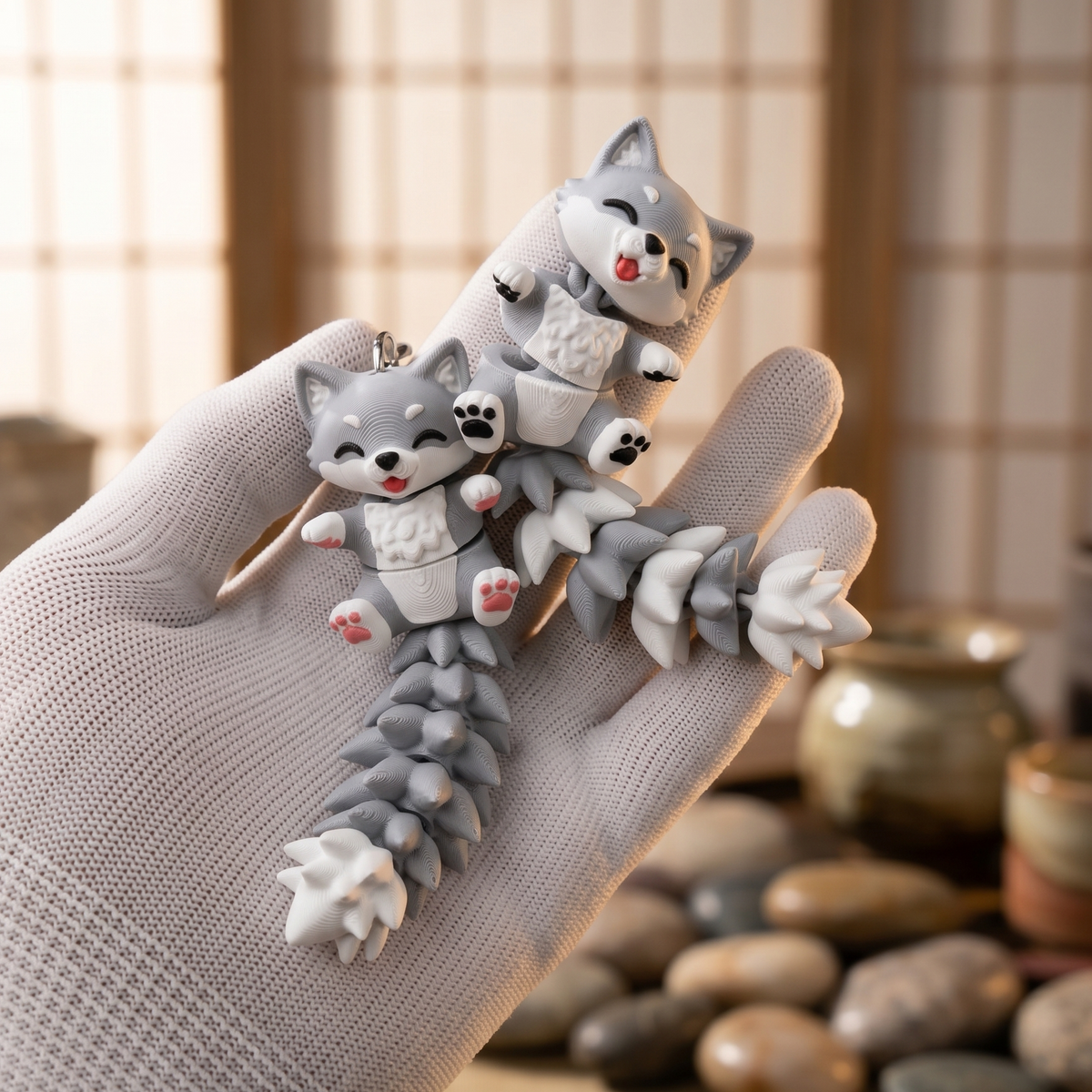 Fluffy Mascots™ Lobo Articulado