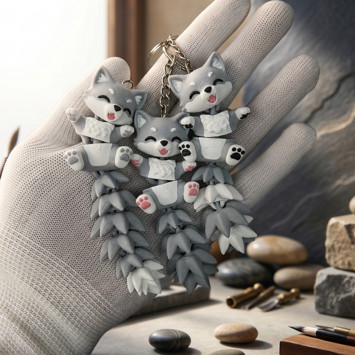 Fluffy Mascots™ Lobo Articulado