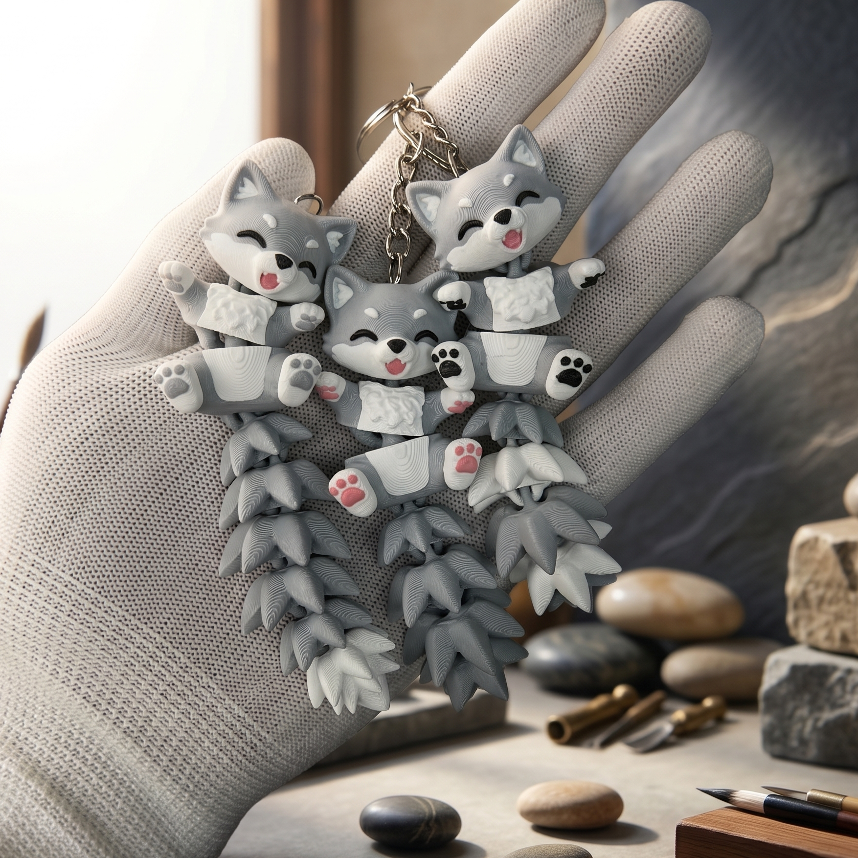 Fluffy Mascots™ Lobo Articulado