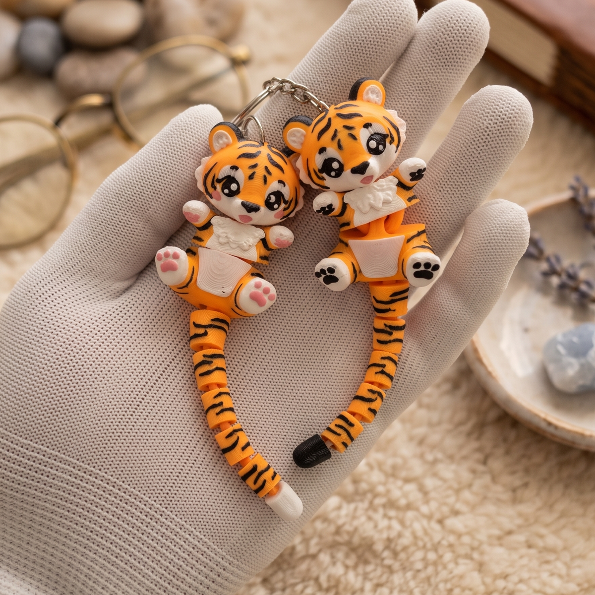 Fluffy Mascots™ Tiger Keychain