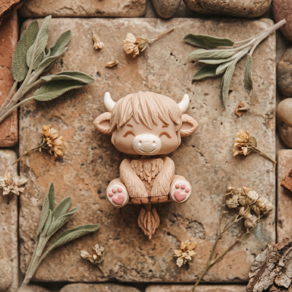 Fluffy Mascots™ Highland Cow Keychain