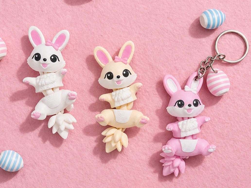 Fluffy Mascots™ Easter Bunny Keychain