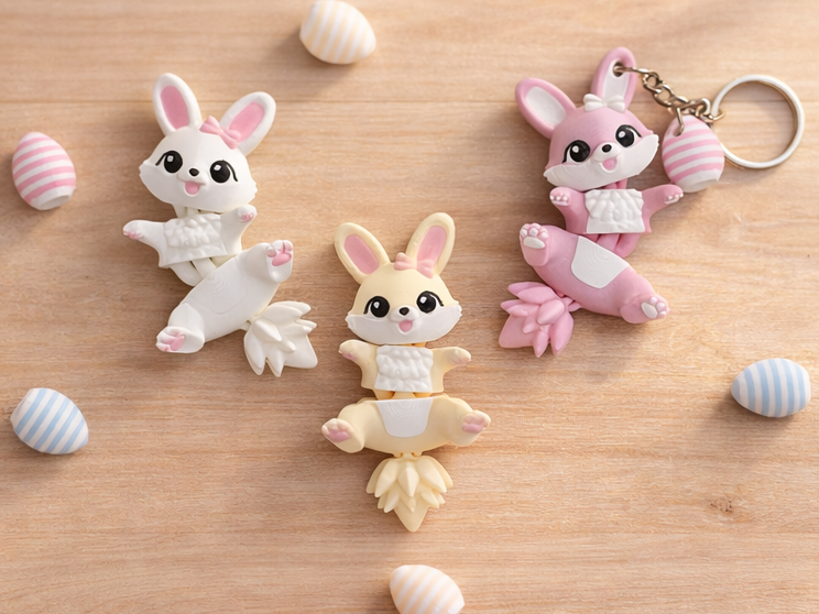 Fluffy Mascots™ Easter Bunny Keychain