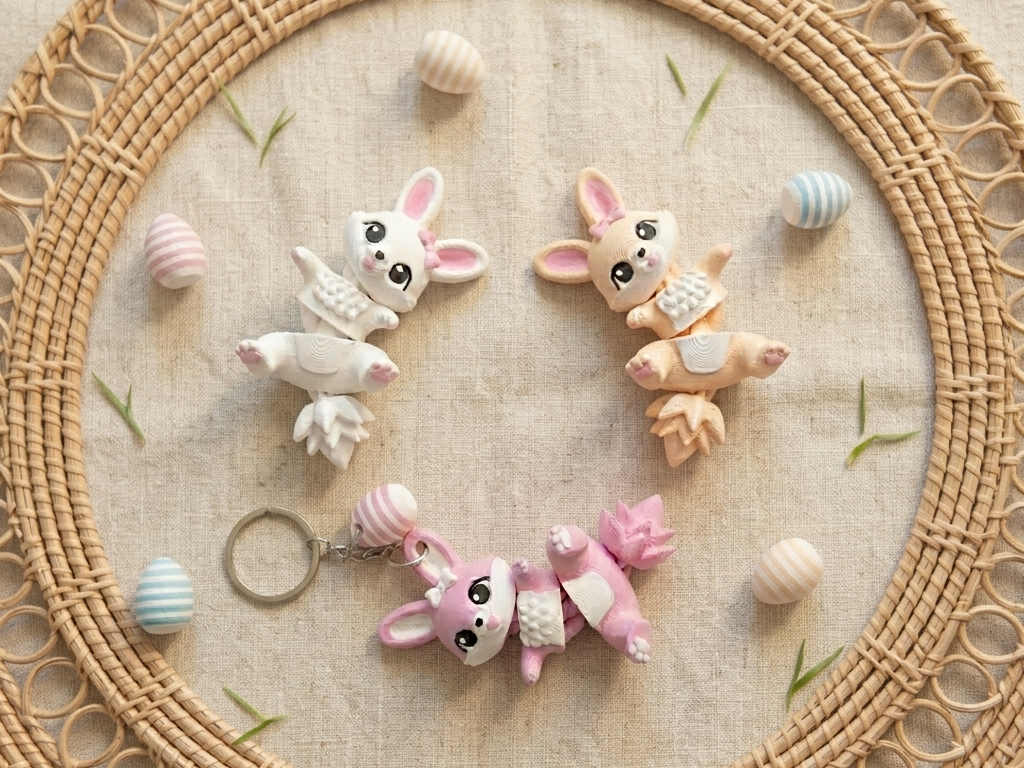 Fluffy Mascots™ Easter Bunny Keychain