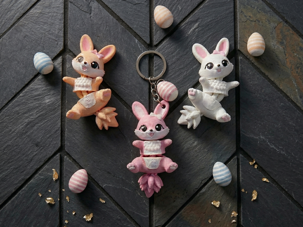 Fluffy Mascots™ Easter Bunny Keychain