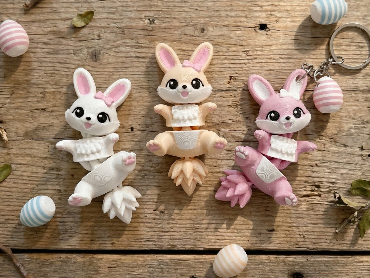 Fluffy Mascots™ Easter Bunny Keychain