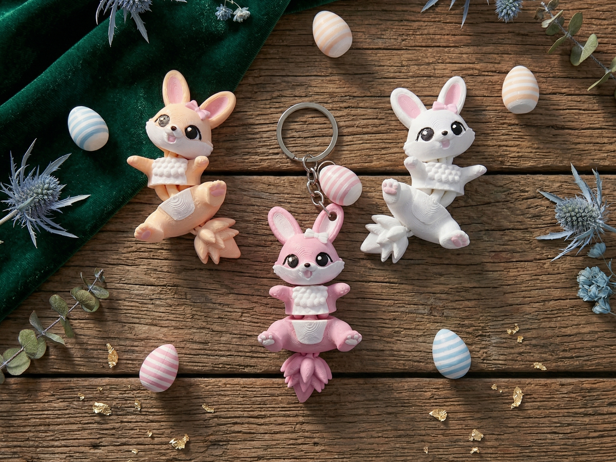Fluffy Mascots™ Easter Bunny Keychain