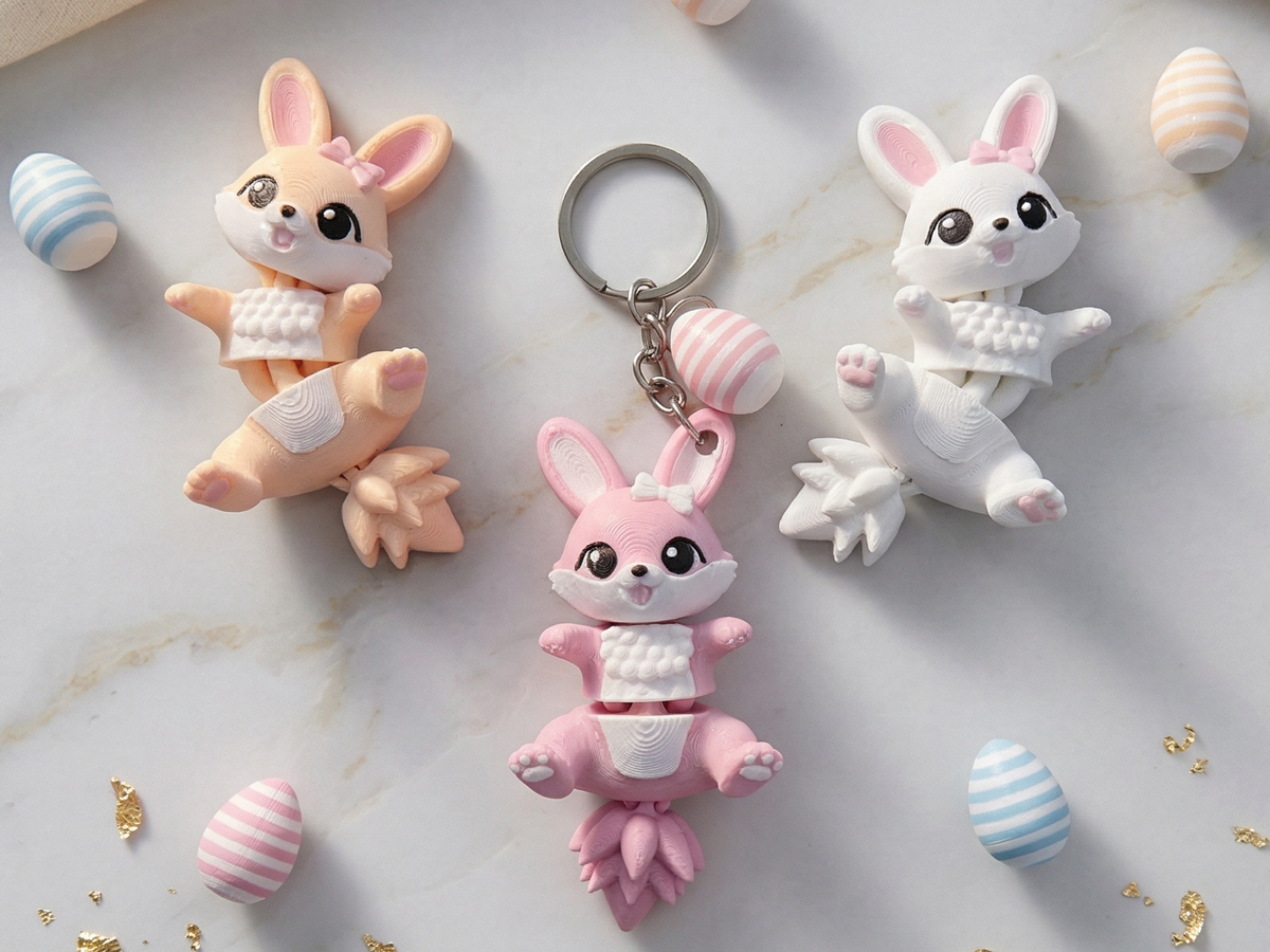 Fluffy Mascots™ Easter Bunny Keychain