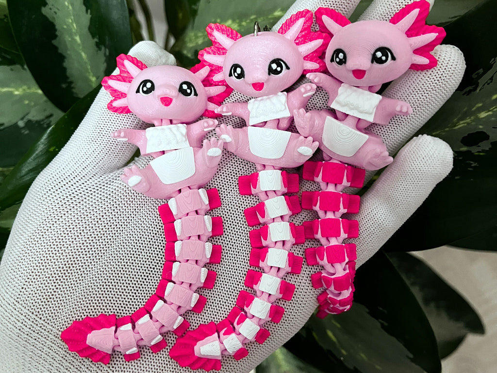 Fluffy Mascots™ Llavero Axolote Articulado