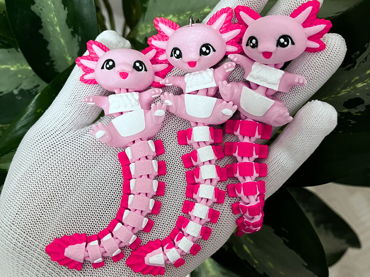 Fluffy Mascots™ Llavero Axolote Articulado