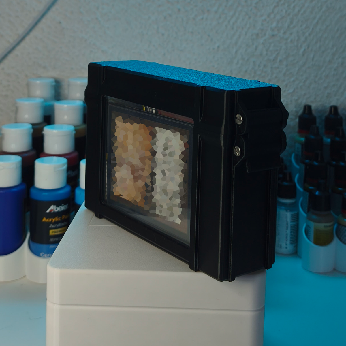 Caja para cartas Magic The Gathering impresa en 3D en color negro con acabado mate futurista