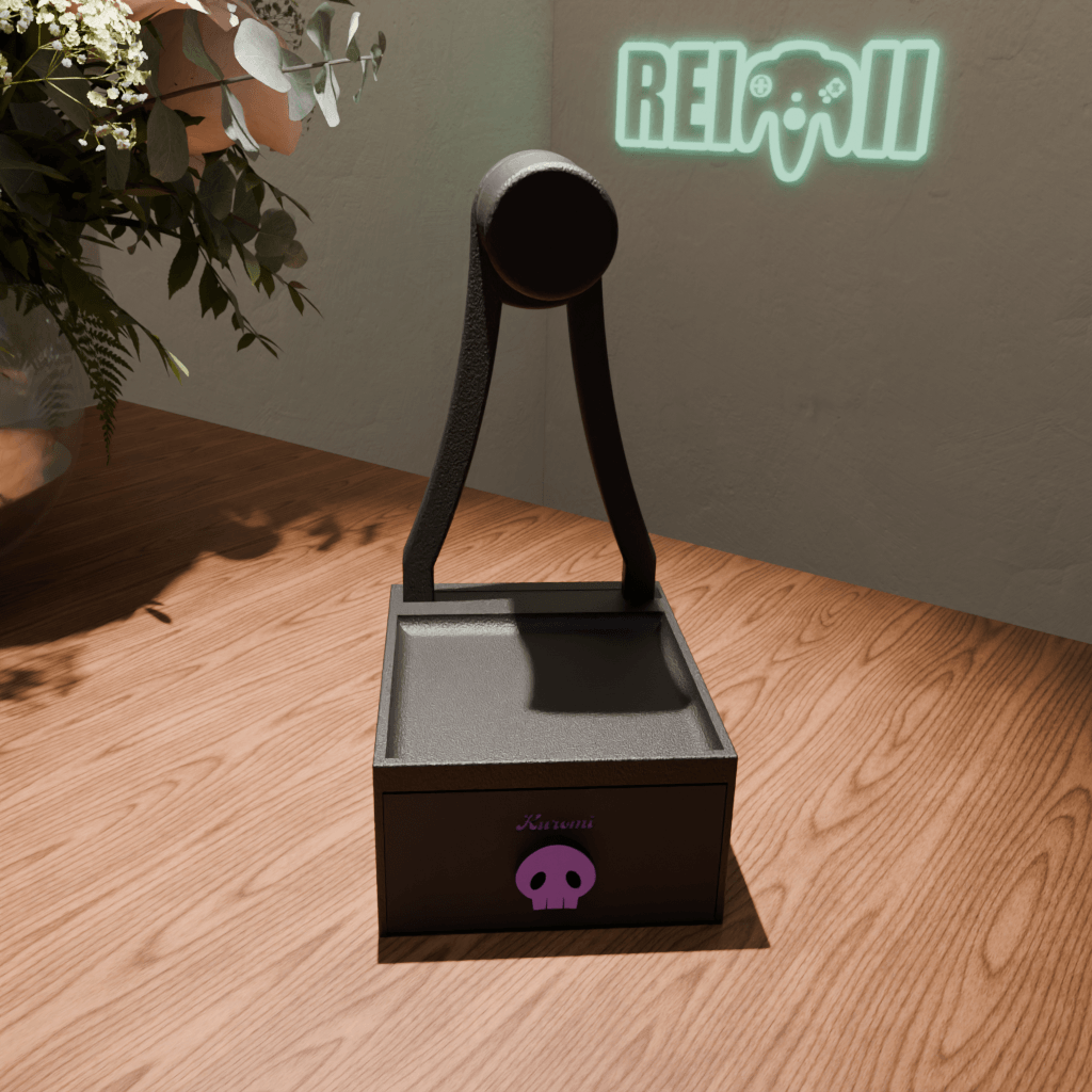 Kuromi headphone stand with drawer by Reimii