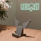 Base para móvil inspirada en Kuromi impresa en 3D con diseño minimalista y acabado negro