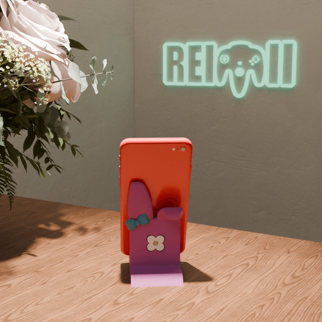 Base para teléfono kawaii inspirada en My Melody ideal para escritorio, setup y decoración cute