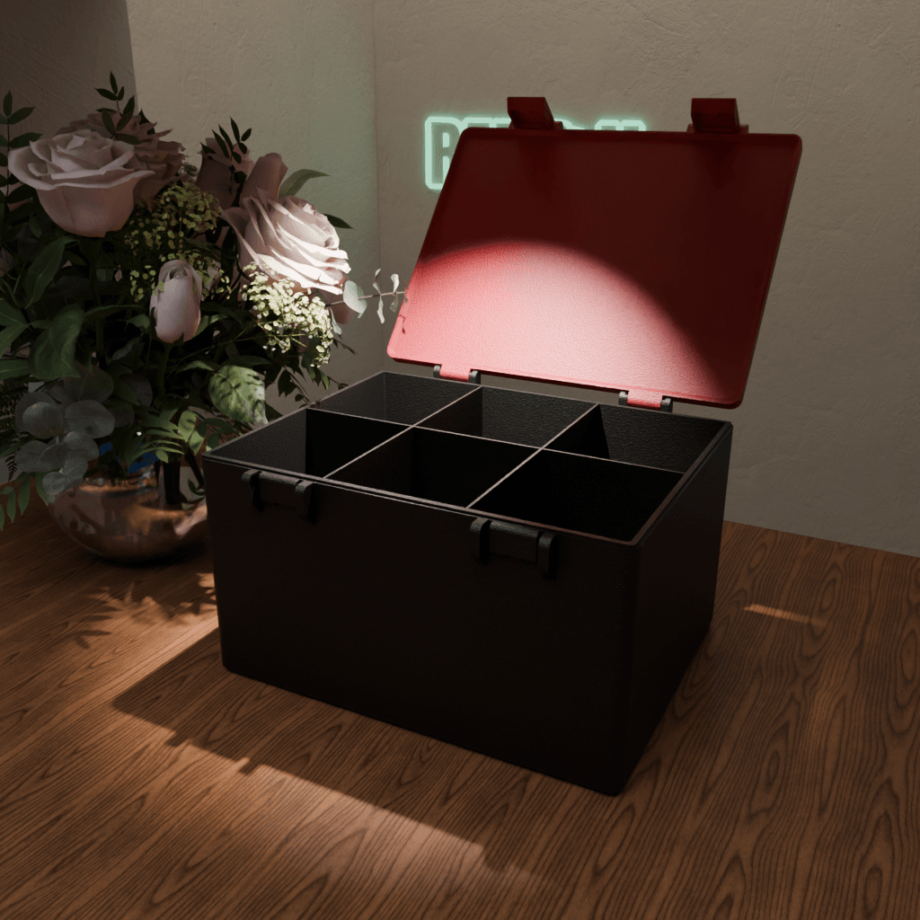 Caja de almacenamiento para tornillería y accesorios de bricolaje con diseño resistente