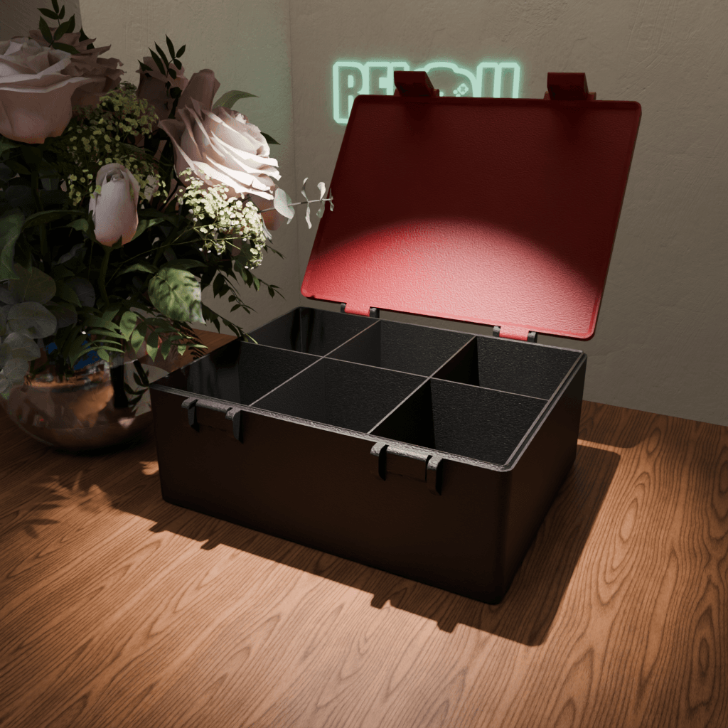 Caja de almacenamiento para tornillería y accesorios de bricolaje con diseño resistente