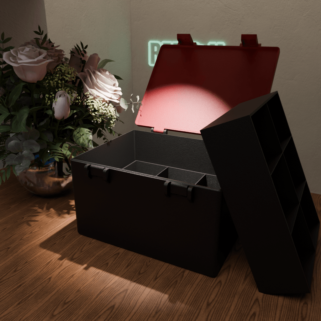 Caja de almacenamiento para tornillería y accesorios de bricolaje con diseño modular resistente