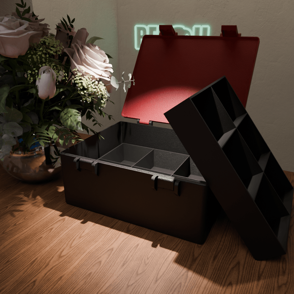 Caja de almacenamiento para tornillería y accesorios de bricolaje con diseño modular resistente